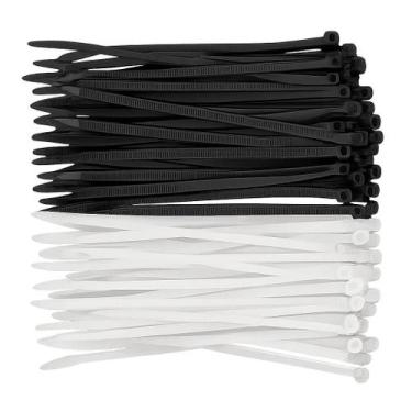 Imagem de Kit 1000 abracadeira nylon 500 preta 500 branca 10cm - VONDER