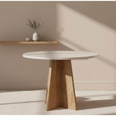 Imagem de Mesa de Jantar 4 Lugares Redonda Tampo em MDF Chilli - Viero