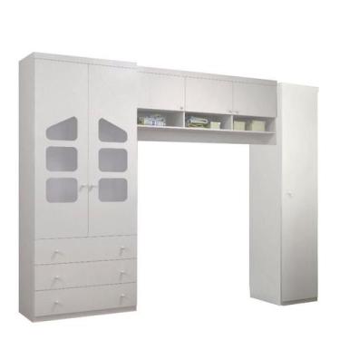 Imagem de Guarda Roupa Infantil Modulo Eloisa Branco Brilho - Phoenix Baby