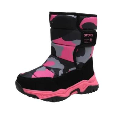 Imagem de Botas De Neve Impermeáveis De Pelúcia Para Meninas, Solado De Borracha