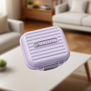 Imagem de Organizador semanal de comprimidos de viagem, estojo portátil de 7 dias, caixa de medicamentos compacta roxa para pílulas, suplementos e vitaminas, pequeno