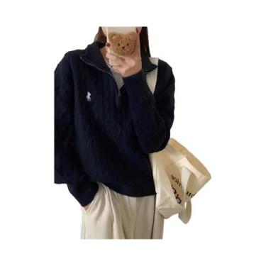 Imagem de Suéter Feminino De Tricô Solto Com Design Exclusivo, Camada Interna Gr