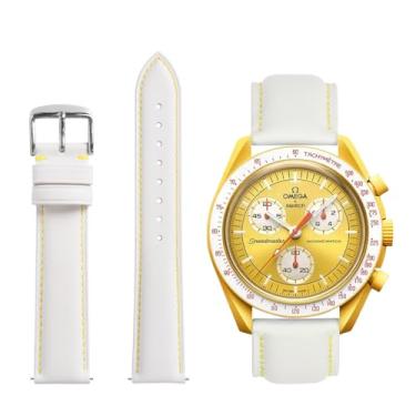 Imagem de TStrap Pulseira para Moonswatch Swatch Omega – Pulseira de couro compatível com Omega x Swatch Moonwatch – 20 mm de liberação rápida de substituição para Moonswatch Speedmaster