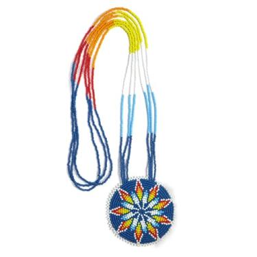 Imagem de Colar de medalhão feito à mão, estilo nativo americano, tribal, semente étnica com contas em camadas, nº 1, Free size, Vidro, Sem Pedra Preciosa