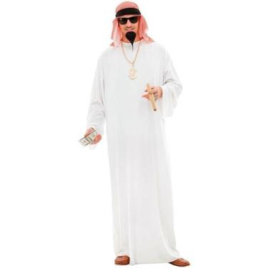 Imagem de Fantasia Arabe Masculina Tunica Branca de Sheik Mulcumano com Tunica X