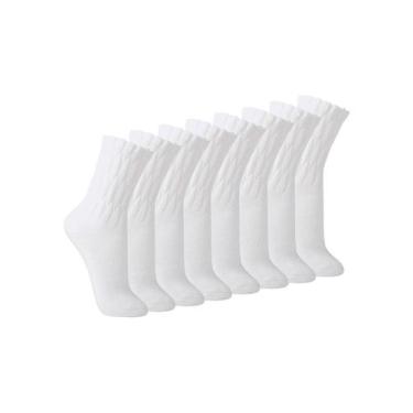 Imagem de Kit com 8 Pares de Meias Aeróbica Lupo 4810-003, Branco, 37-40