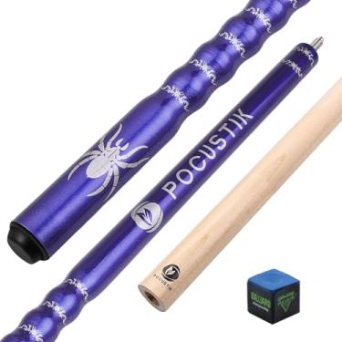 Imagem de POCUSTIK Taco de sinuca, bastão de sinuca de 2 peças de 147 cm para adultos, tacos ergonômicos de mesa de bilhar de bordo canadense com ponta de 13 mm, varas de bilhar para homens e mulheres - Roxo