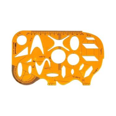 Imagem de Régua De Medição Oval Em Resina K Durável Para Desenho Digital, Móveis