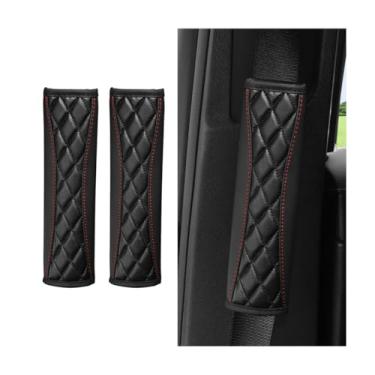 Imagem de Osilly 2 peças de capas de cinto de segurança de carro, macio e confortável, alça de cinto de segurança para veículos, tapete de almofada de cinto de segurança interno automotivo respirável, universal
