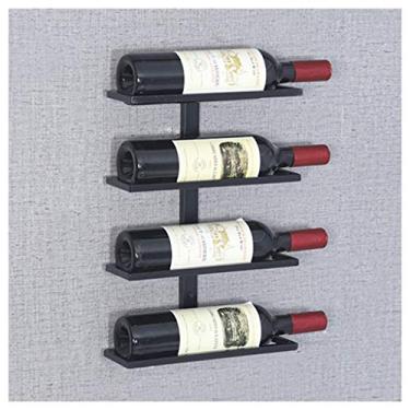 Imagem de HHHJQFAAT Prateleiras de vinho, suporte de parede de armazenamento simples para exibição de vinho de cozinha - suporte de garrafa de vinho montado na parede - organização de bar de cozinha para vinho
