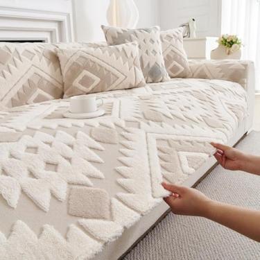 Imagem de Capa de sofá macia e felpuda para animais de estimação, protetor de móveis, respirável e lavável – perfeita para sala de estar, decoração de casa, marrom claro, 90 x 180 cm