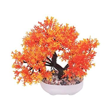 Imagem de Plantas artificiais, bonsai, pequeno vaso de árvore simulado com plantas de pedra, flores falsas, mesa de escritório, ornamentos em vasos, decoração de jardim para casa, bonsai, pinheiro