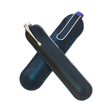 Imagem de Estojo De Lápis De Couro Genuíno Retrô, Estiloso Suporte Para Caneta Ú