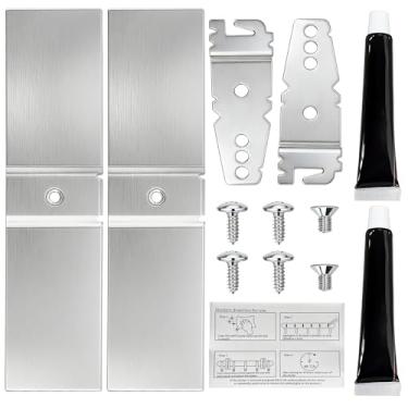 Imagem de Kit de suporte de montagem de balcão de granito para lava-louças 2 conjuntos de pegadores de granito e suportes de bancada compatíveis com Whirlpool Kenmore A maioria das marcas substitui 8269145