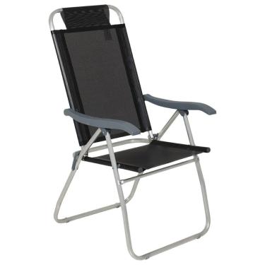 Imagem de Cadeira De Praia Reclinável Prosa Bel Preta Alumínio