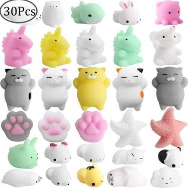 Imagem de Kit 30 Squishy Bichinho Macio De Apertar Isquish Mochi Squish - Dracon