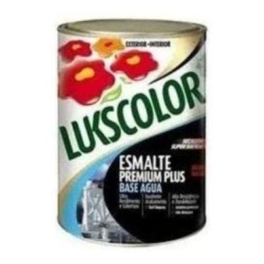 Imagem de Tinta Esmalte Brilhante Base Água Preto 900ml Lukscolor, Preto