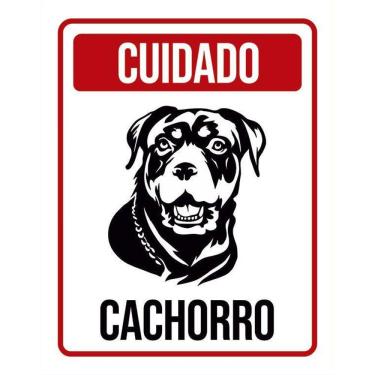Imagem de Placa Cuidado Cachorro Rottweiler 1 36X46