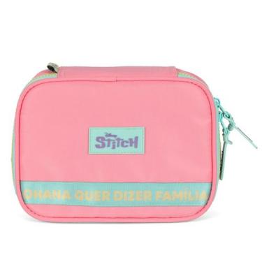 Imagem de Estojo Box Stitch Disney Original Juvenil Salmão Escolar Luxcel