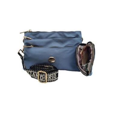 Imagem de Bolsa transversal feminina com vários bolsos externos - Miss Dong, Blu