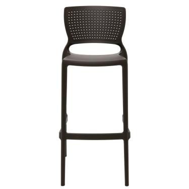 Imagem de Banqueta Safira Alta Bar Marrom em Polipropileno e Fibra de Vidro Tramontina 92138109