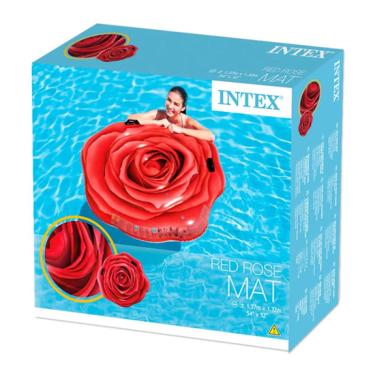 Imagem de Colchão Inflável para Piscina Rosa Vermelha - Intex