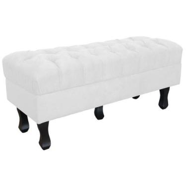 Imagem de Puff Retro Luis Xv Capitonê 1 Metro material sintético Branco - D'Ross