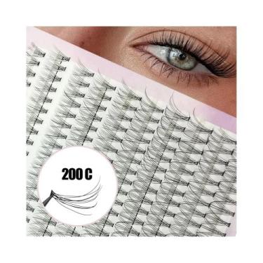 Imagem de Cílios Postiços Finos DIY 200 Cachos Curvatura C/D Volumosos Naturais 