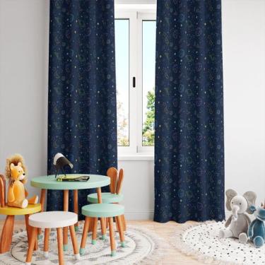 Imagem de Cortina Tecido Oxford Quarto Infantil Planetas CI08 - 280x220cm - Core
