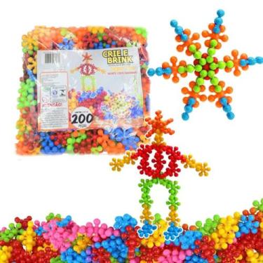 Imagem de Estrela De Encaixe Super Star Saco 200 Pçs Blocos De Montar - Crie E B