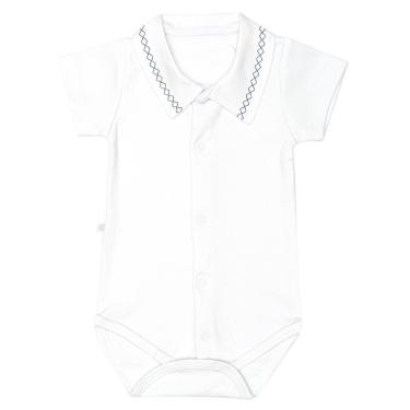 Imagem de Body Bebê Menino Gola Polo Branco Detalhe Marinho Fofinho-Masculino