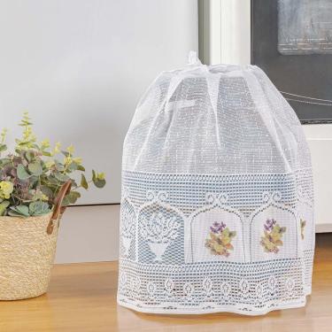 Imagem de Capa Para Botijão De Gás 13kg Em Renda Com Transfer Flores 100% Poliéster - Flores