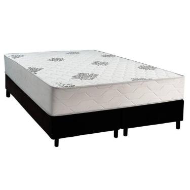 Imagem de Cama Box Queen: Colchão Ortopédico Inovaflex Comfort Premium+base Crc Corano Black (158x198)