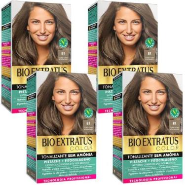 Imagem de Kit 4 Tonalizante Bio Extratus 81 Louro Claro Acinzentado Tecnologia P