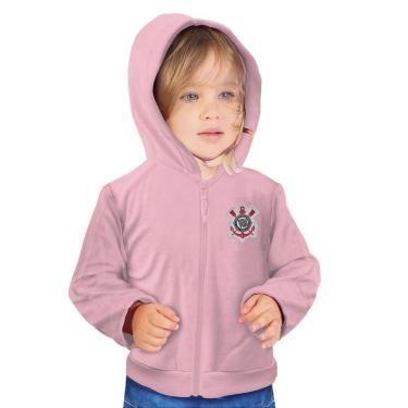 Imagem de Blusa Jaqueta Rosa Corinthians Infantil Juvenil Plush