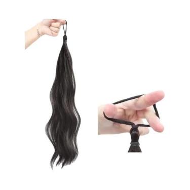 Imagem de Coque De Cabelo Sintético Elástico De 50cm Com Laço, Peruca Rabo De Ca