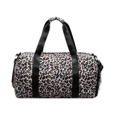 Imagem de Bolsa De Viagem Grande Com Estampa De Leopardo Para Mulheres Com Compa