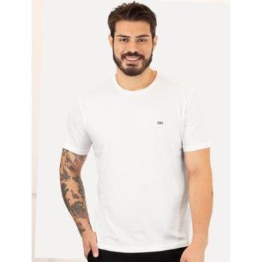 Imagem de Camiseta Calvin Klein Jeans Masculina CKJ Bordado Peito Branca-Masculino