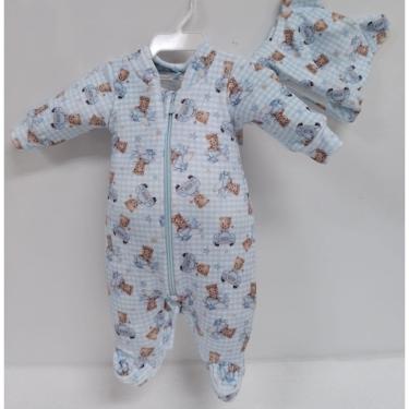 Imagem de Macacão Peluciado + Touca Bebê Menino Inverno LessaKids 9266-Masculino