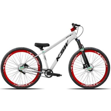 Imagem de Bicicleta KSW do Grau Kit 1x1 Freio Mecânico Pneus Flame, Branco 7