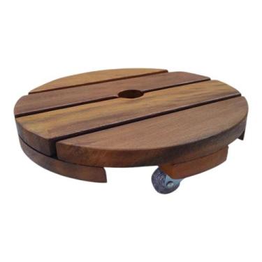 Imagem de Suporte Para Vaso De Chão Madeira Com Rodas 30x30cm Envernizad - PURA 
