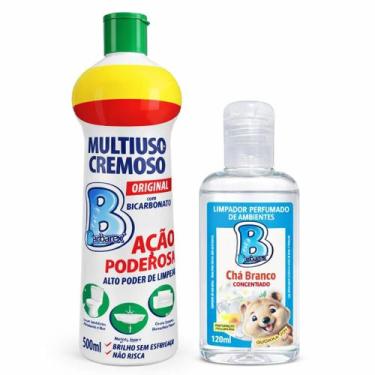 Imagem de Kit Saponáceo 500ml e Limpador Concentrado Chá Branco 120ml Perfume de