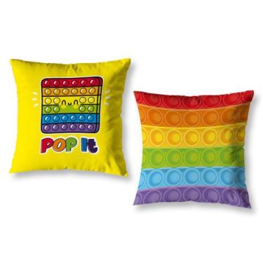 Imagem de Kit 2 Capa de Almofada Estampadas Infantil 40cm x 40cm Zíper invisível