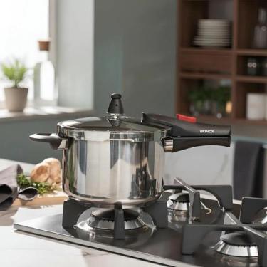 Imagem de Panela De Pressão Inox Brinox Ultra 6L Fundo Triplo Indução Fechamento