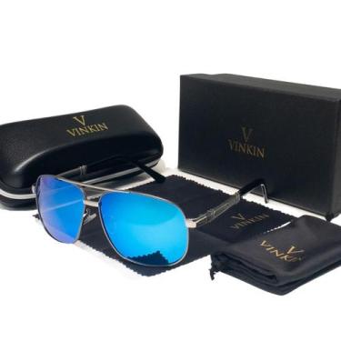 Imagem de Óculos De Sol Vinkin Masculino Polarizado UV400 Luxuoso, Azul
