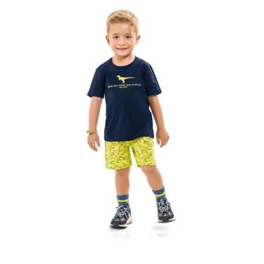 Imagem de Conjunto Curto Infantil Kamylus Estampado Menino, Marinho, 1A