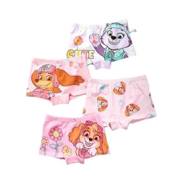 Imagem de Conjunto De 4 Calcinhas De Algodão Para Meninas Com Estampa Paw Patrol