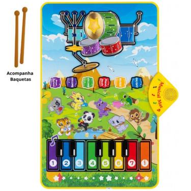 Imagem de Tapete Musical Infantil Piano E Bateria Com Baquetas - Xcell