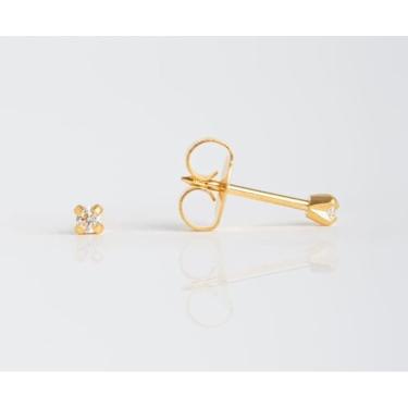 Imagem de BRINCO STUDEX SYSTEM 75 ZIRCÔNIA 3MM DOURADO linha 2