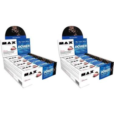 Imagem de Kit 2X Power Protein Bar - 12 Unidades 41g Napolitano - Max Titanium